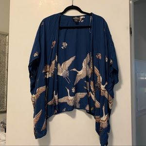 Blue, kimono shawl or coverup